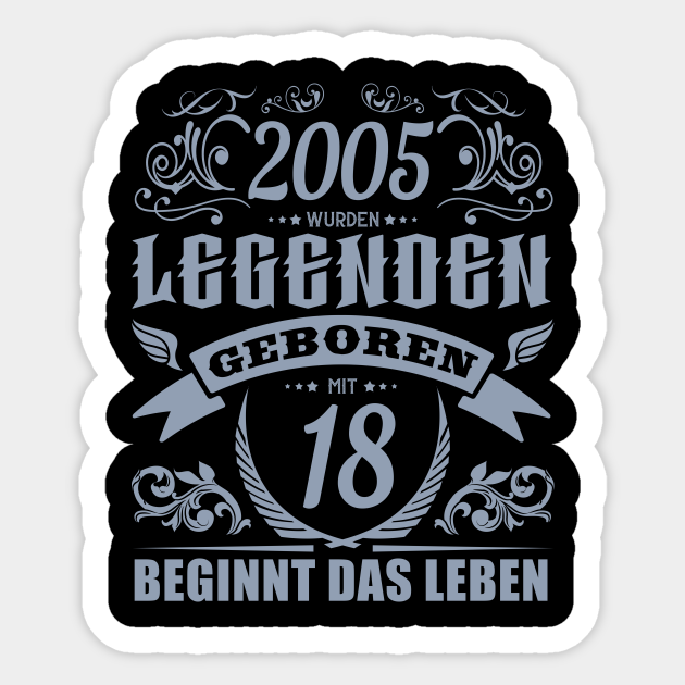 Geschenke zum 18. Geburtstag Jahrgang 2005 Sprüche Geschenk Sticker